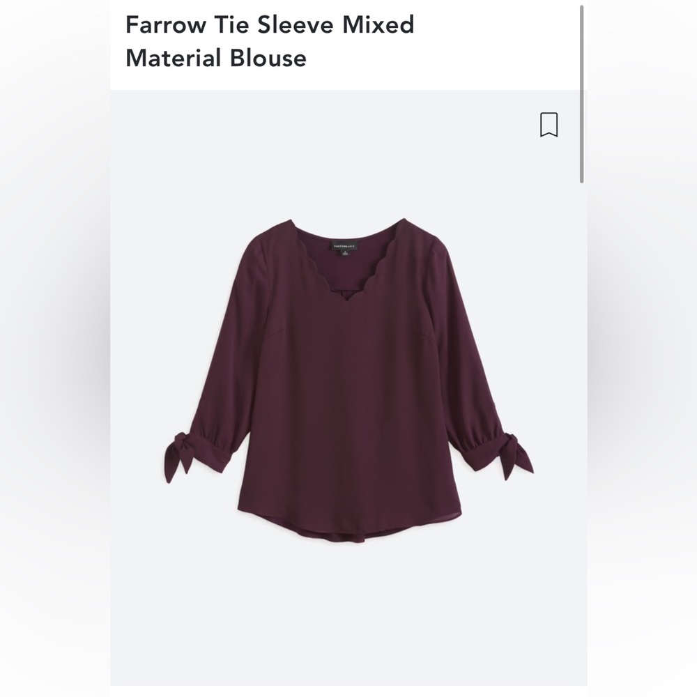 Farrow Tie Sleeve Mix Material Blouse
